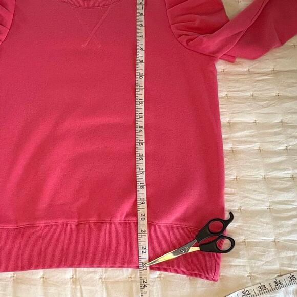 Rebecca Minkoff Janine Puff Sleeve Pullover Sweatshirt Women's S | Fuchsia Pink - Picture 8 of 11